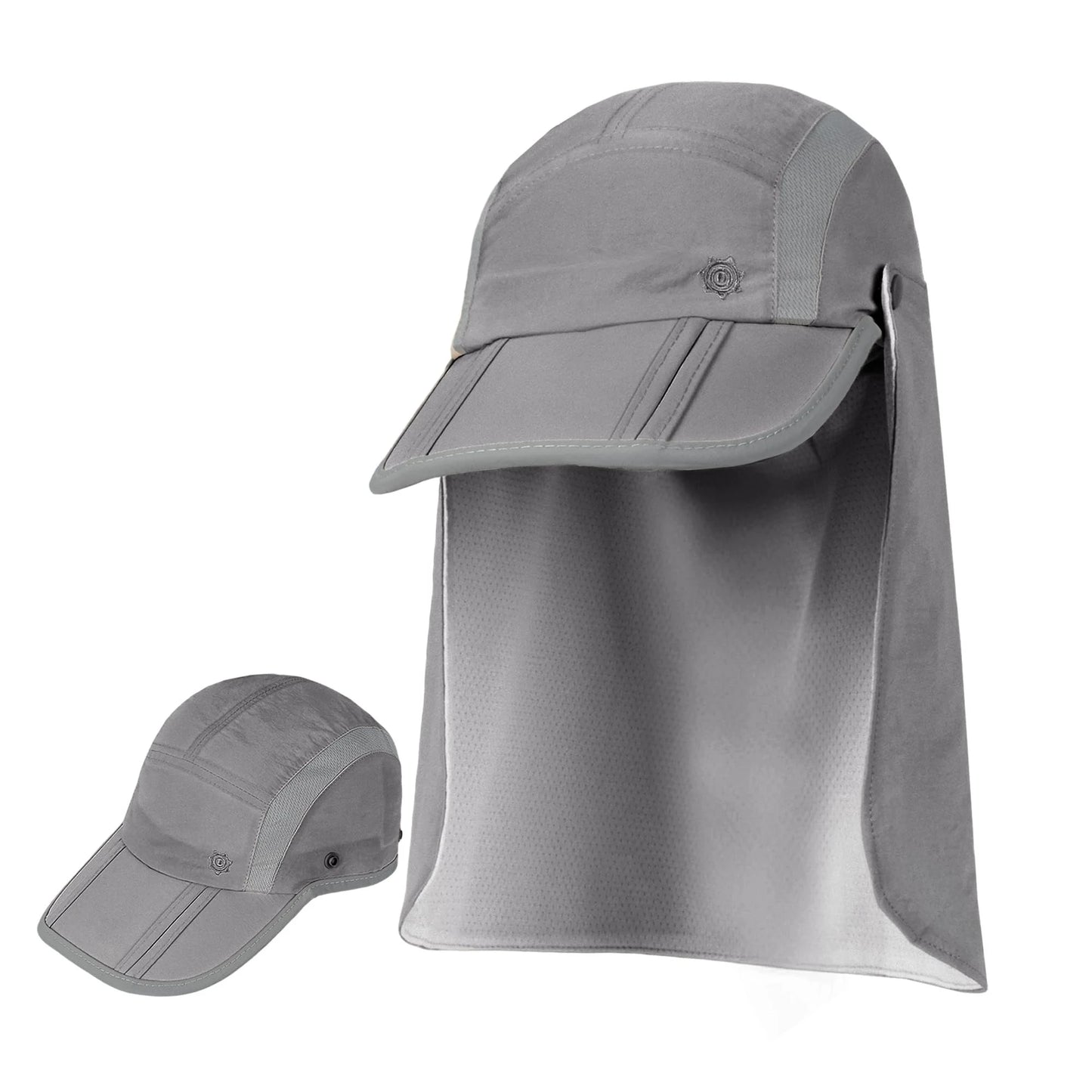 Quick Dry Breathable Sun Hat With Detachable Neck Flap Foldable UPF50+ UV Protection Wide Brim Fishing Baseball Cap For Travel Camping Cycling