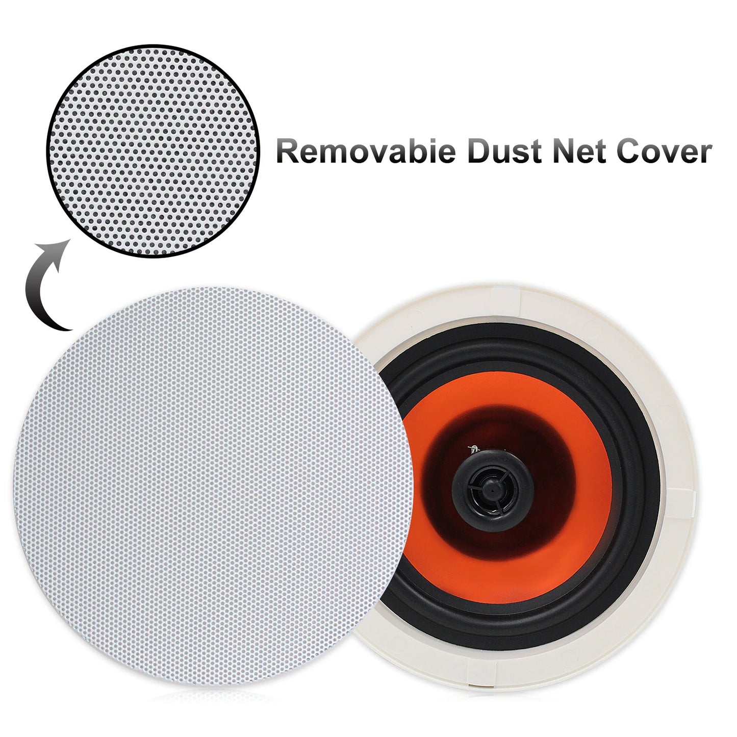 Herdio 2PCS 6.5'' Bluetooth Ceiling Speaker 300W 2-Way Independent True Wired Stereo Bluetooth Digital Amplifier Box For Home