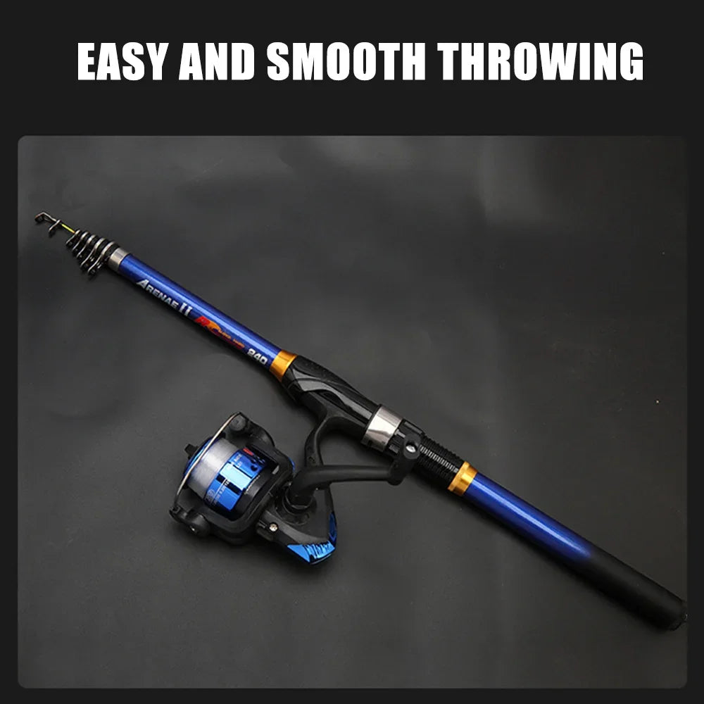 Telescopic Carbon Spinning Fishing Rod For Outdoor Casting