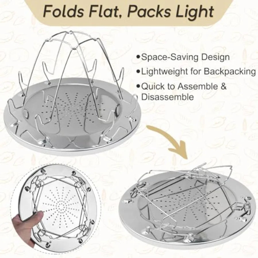 Camping Toaster - Stainless Steel Camp Toaster and Bread Clip, for Campers, Hikers, Outdoor Enthusiasts, and Families, Ideal fo