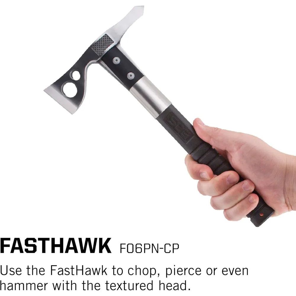 FastHawk Polished Tomahawk Tactical Axe With Sheath For Throwing