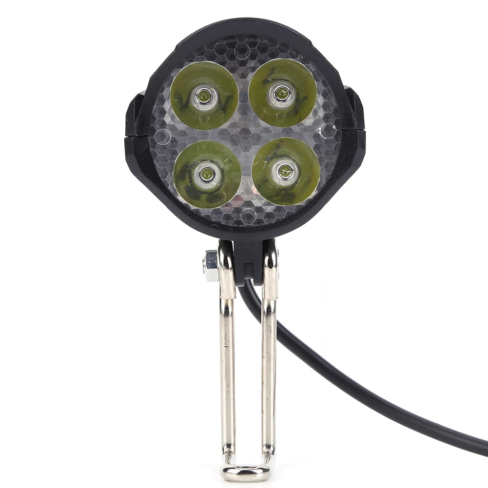 36/48/60V Electric Bicycle Light with Horn 18W 9 LED Electric Scooter LED Front Light Waterproof High Power Headlight for E-Bike