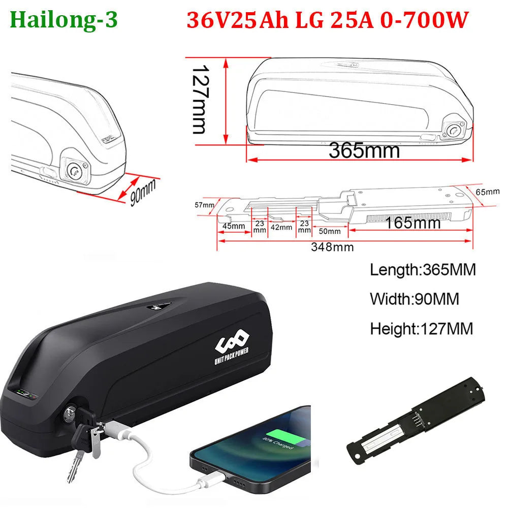 21700 Ebike Battery 52V 48V 24Ah Downbtube Polly Lithium Battery Pack For 350W 500W 750W 1000W 1500W Motor Electric Bike Kits