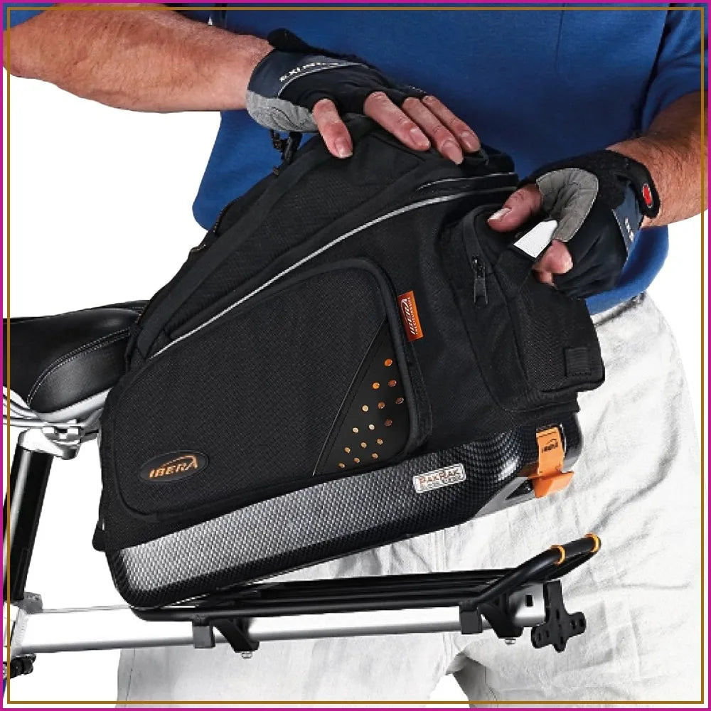 17L Clip-On Bike Rack Bag with Shoulder Strap, Hard Base & Reflective Trim, Daily Commute Bicycle Bag