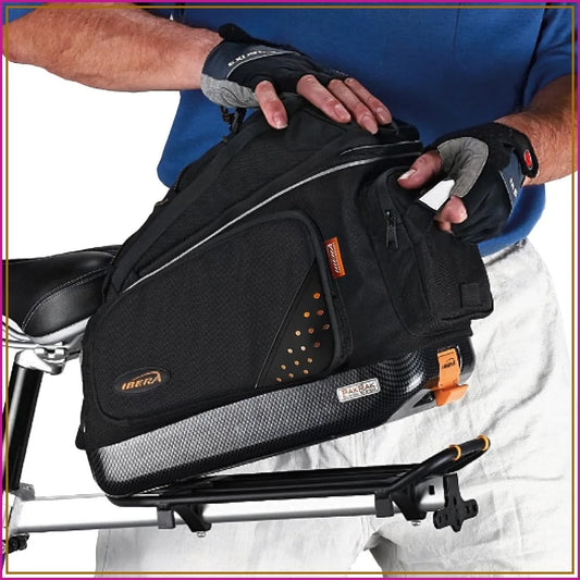 17L Clip-On Bike Rack Bag with Shoulder Strap, Hard Base & Reflective Trim, Daily Commute Bicycle Bag