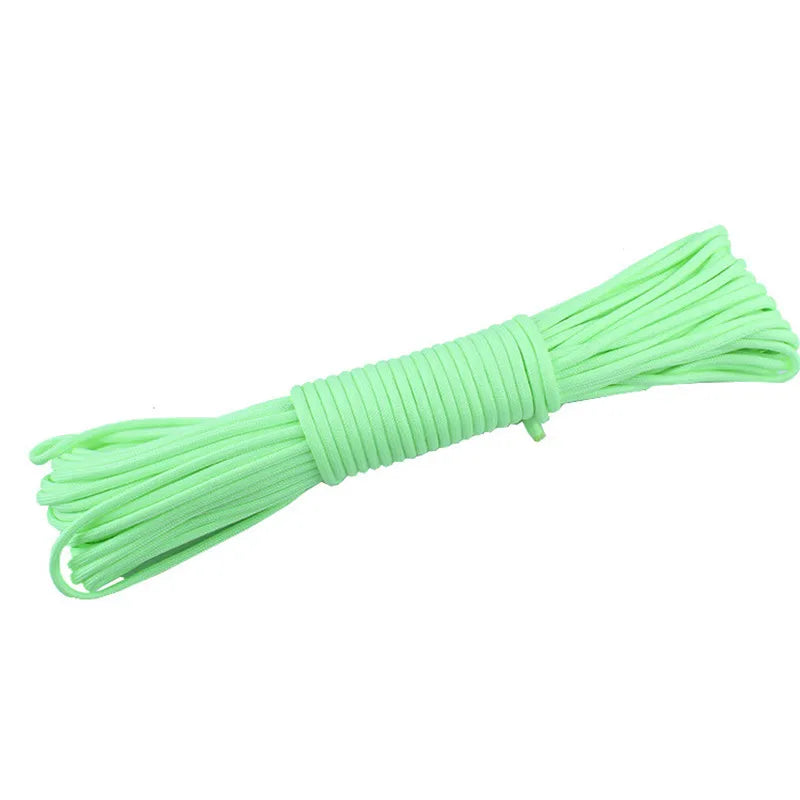 Luminous Rope 9 Strands 4mm Paracord Nylon 550 Tent Cord Outdoor Parachute Lanyard Camping Survival EDC Glow In The Dark