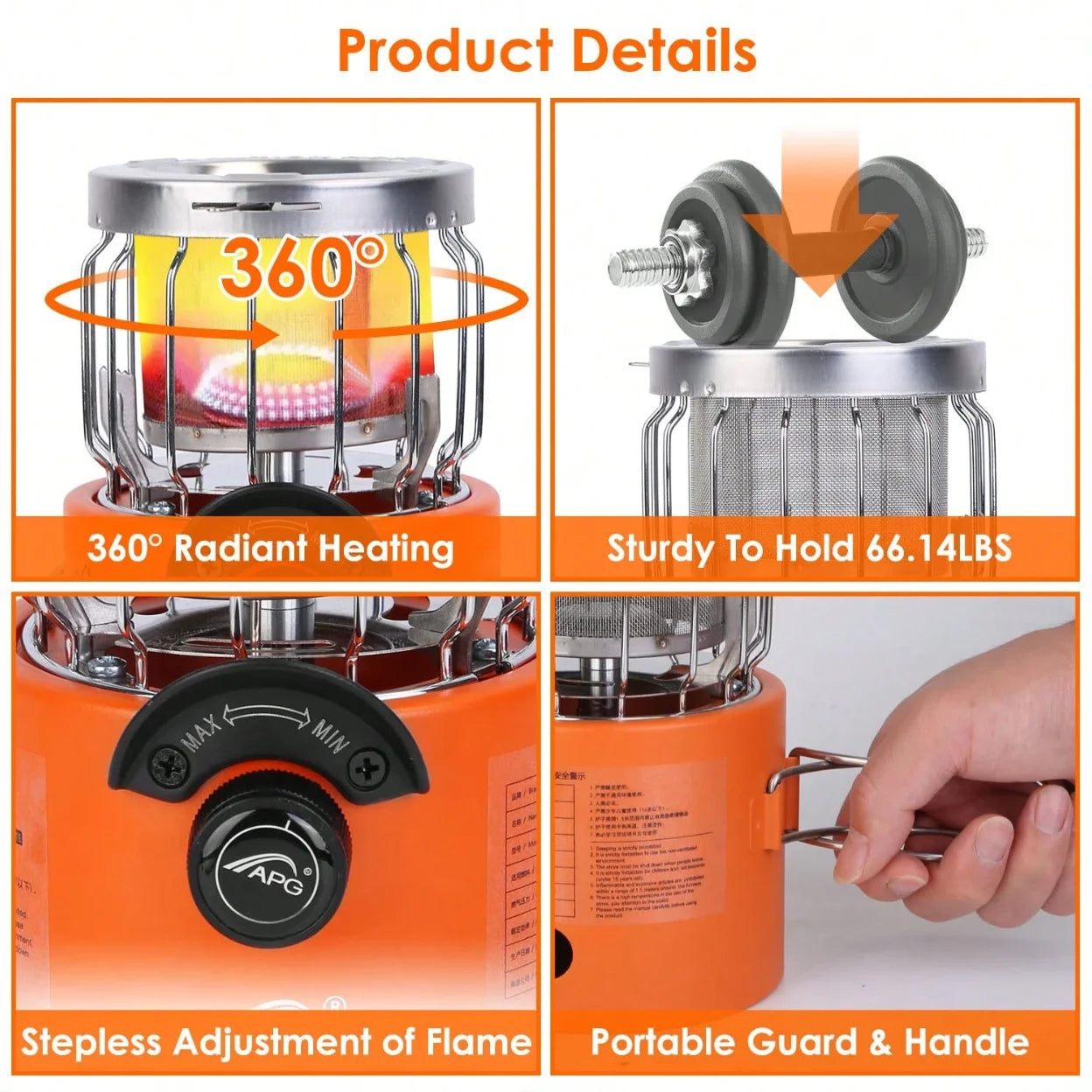 2 in 1 Portable Propane Heater Stove Pro – Outdoor Camping Gas Stove for Ice Fishing, Backpacking, Hiking, Hunting, Survival & Emergency