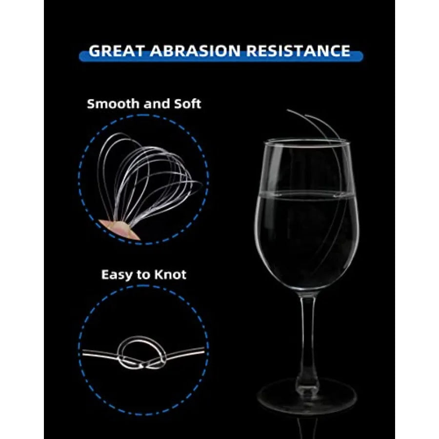 Monofilament Fishing Line Clear Mono Fish Wire Thin Diameter String 6-400 lbs, 50-3000 Yards