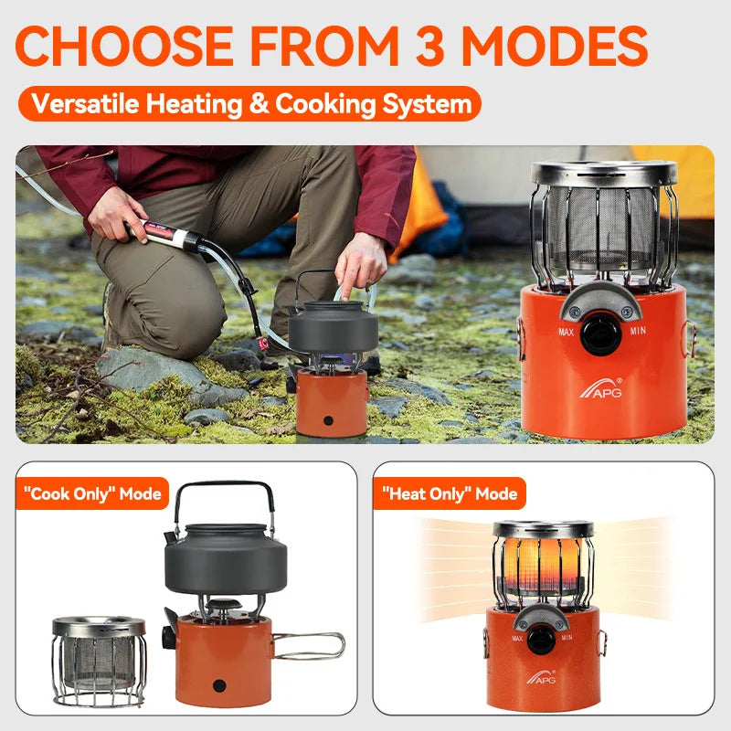 2 in 1 Portable Propane Heater Stove Pro – Outdoor Camping Gas Stove for Ice Fishing, Backpacking, Hiking, Hunting, Survival & Emergency