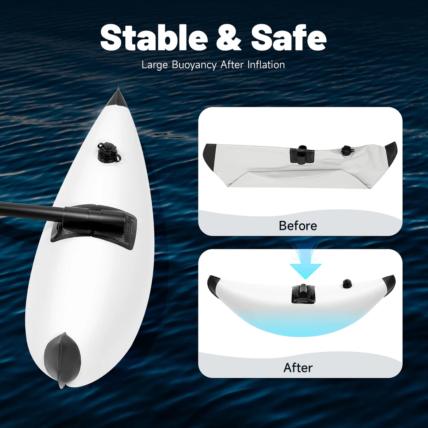 Inflatable Kayak Outriggers Stabilizer Pontoon for Fishing Boat Canoe for Balance Safety Water Sports