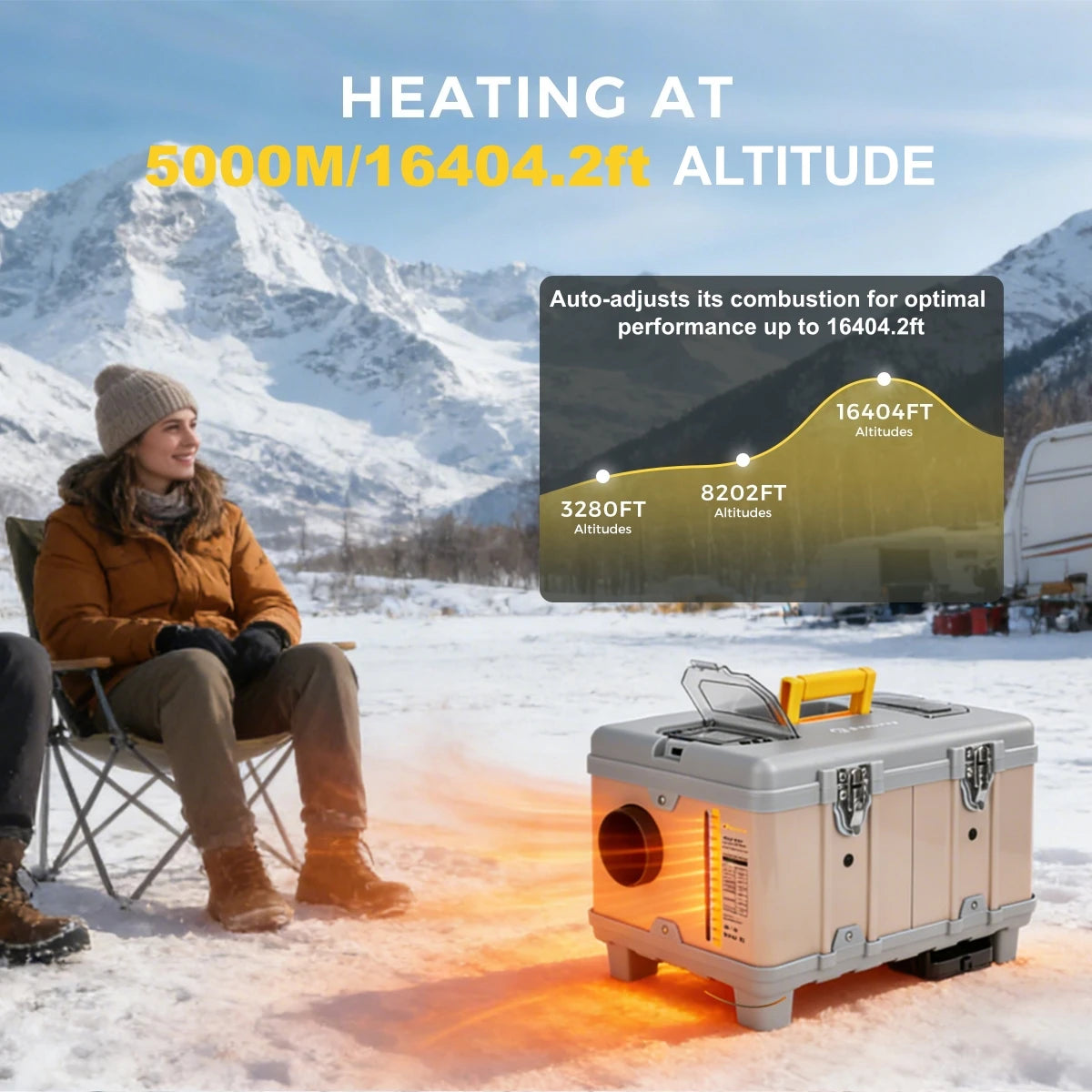 8KW 12V/110-240V Toolbox TB10 Diesel Air Heater LCD & Bluetooth With Altitude Mode Parking Heater For Cars RV Camper Tent