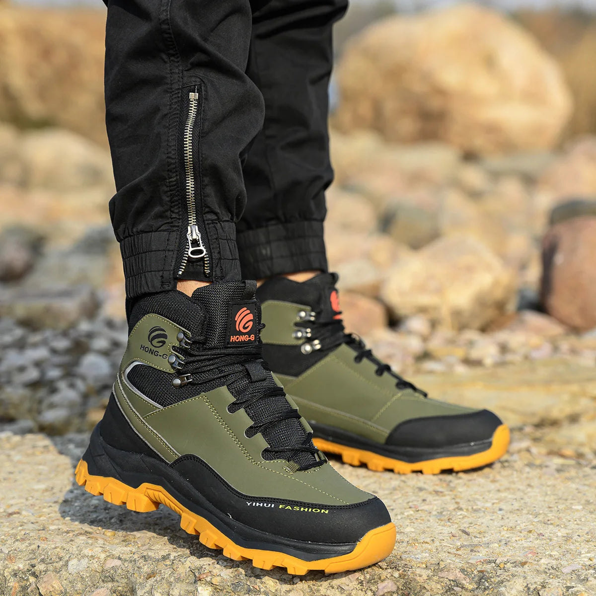 VEIGAR Men's Protective Work Shoes Steel Toe Safety Boots