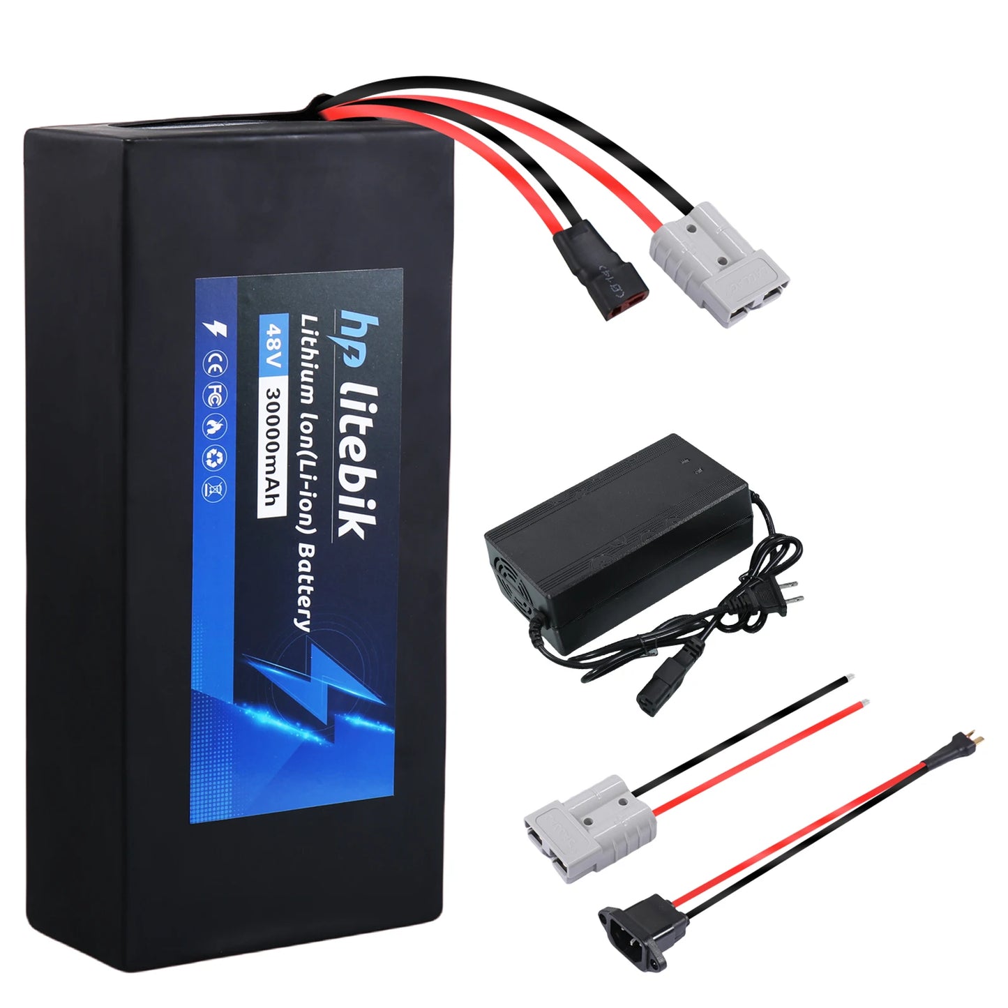 48v Battery, 8Ah/ 10Ah/ 14Ah/ 20Ah/30AH Ebike Battery for 200-2000W Electric Bike Bicycle, Scooter and Other Motor