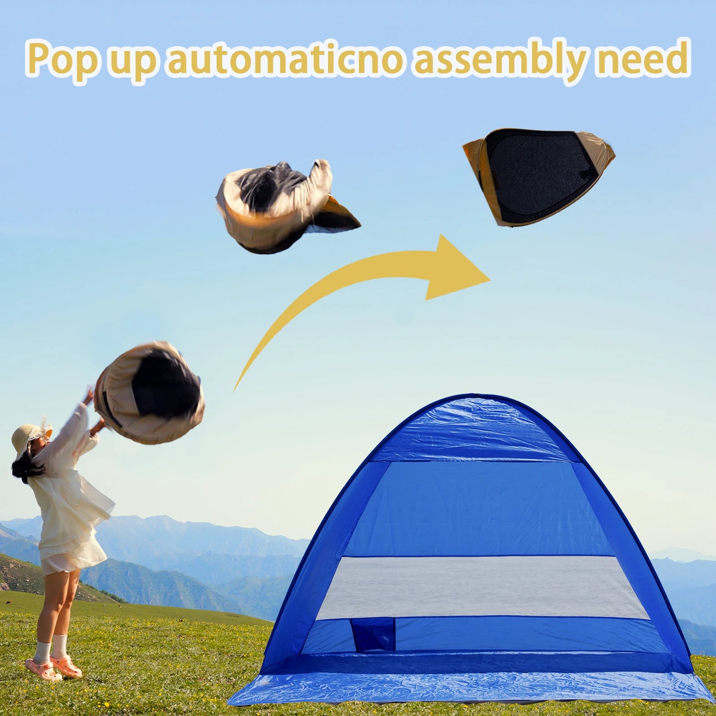 Pakicetus Pop Up Beach Tent Compact Folding for Camping
