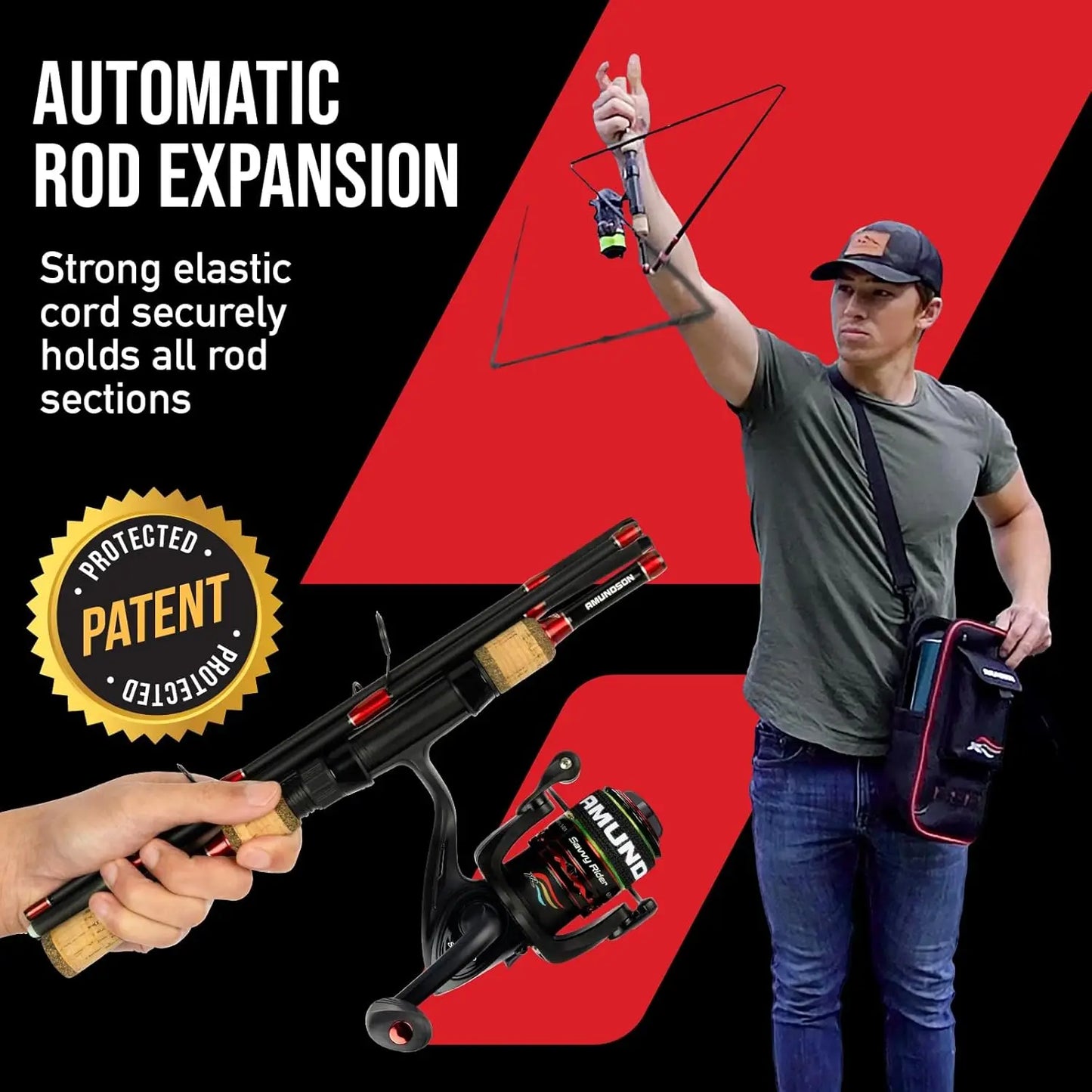 Automatic Quick Setup Fishing Combo with Pre-Tied Lures and Durable Rod for All Seasons