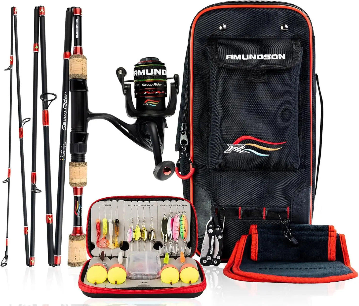 Automatic Quick Setup Fishing Combo with Pre-Tied Lures and Durable Rod for All Seasons