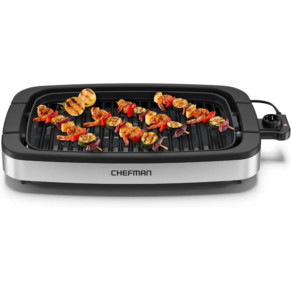 Extra Large Nonstick Indoor Electric Grill with Adjustable Temperature Control Drip Tray and Dishwasher Safe Parts