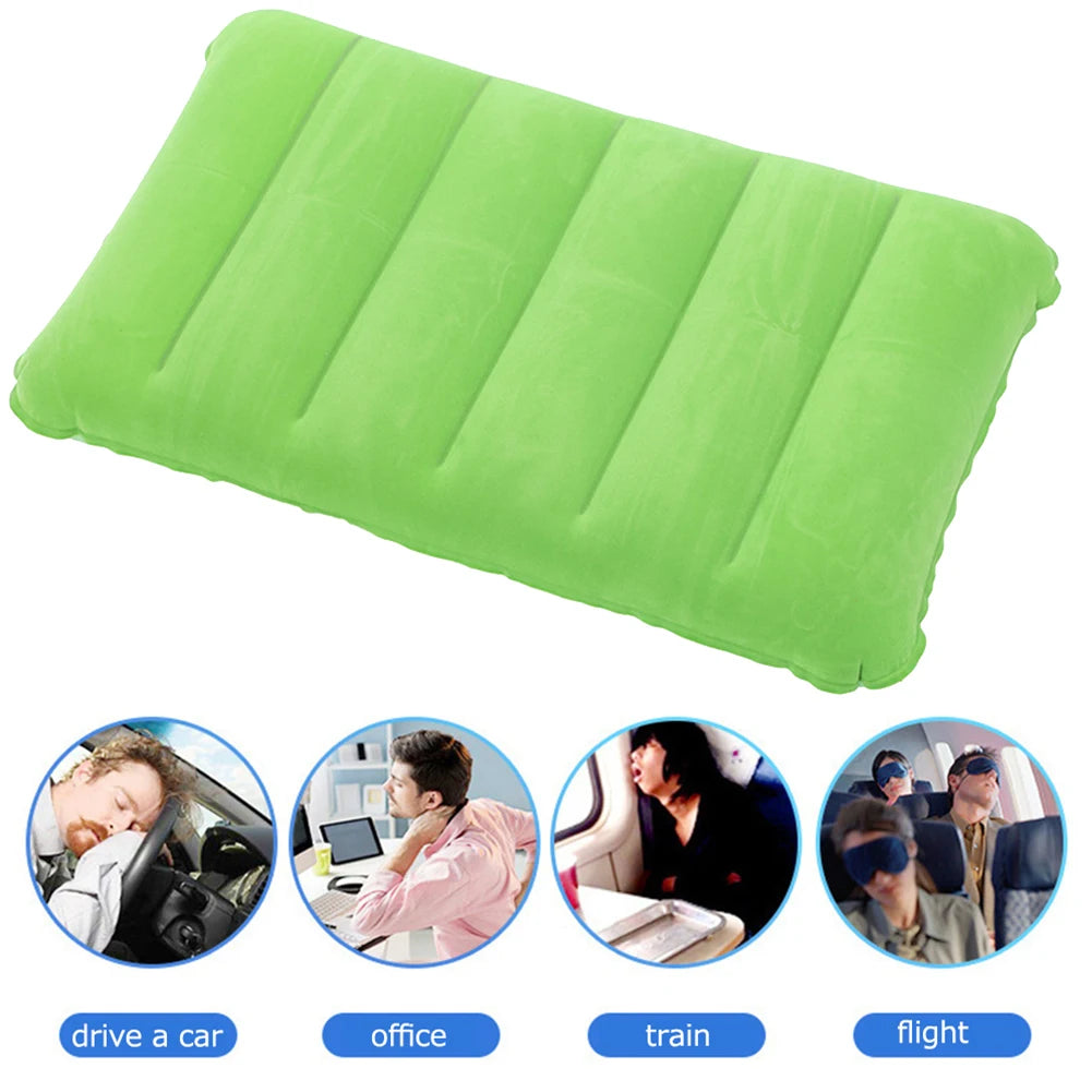 47x30cm Inflating Pillows Portable Camping Cushion Pillow Comfortable Ergonomic for Neck & Lumbar Support