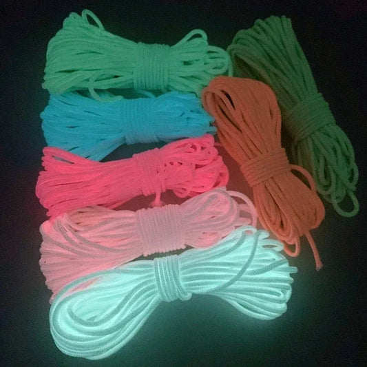 Luminous Rope 9 Strands 4mm Paracord Nylon 550 Tent Cord Outdoor Parachute Lanyard Camping Survival EDC Glow In The Dark