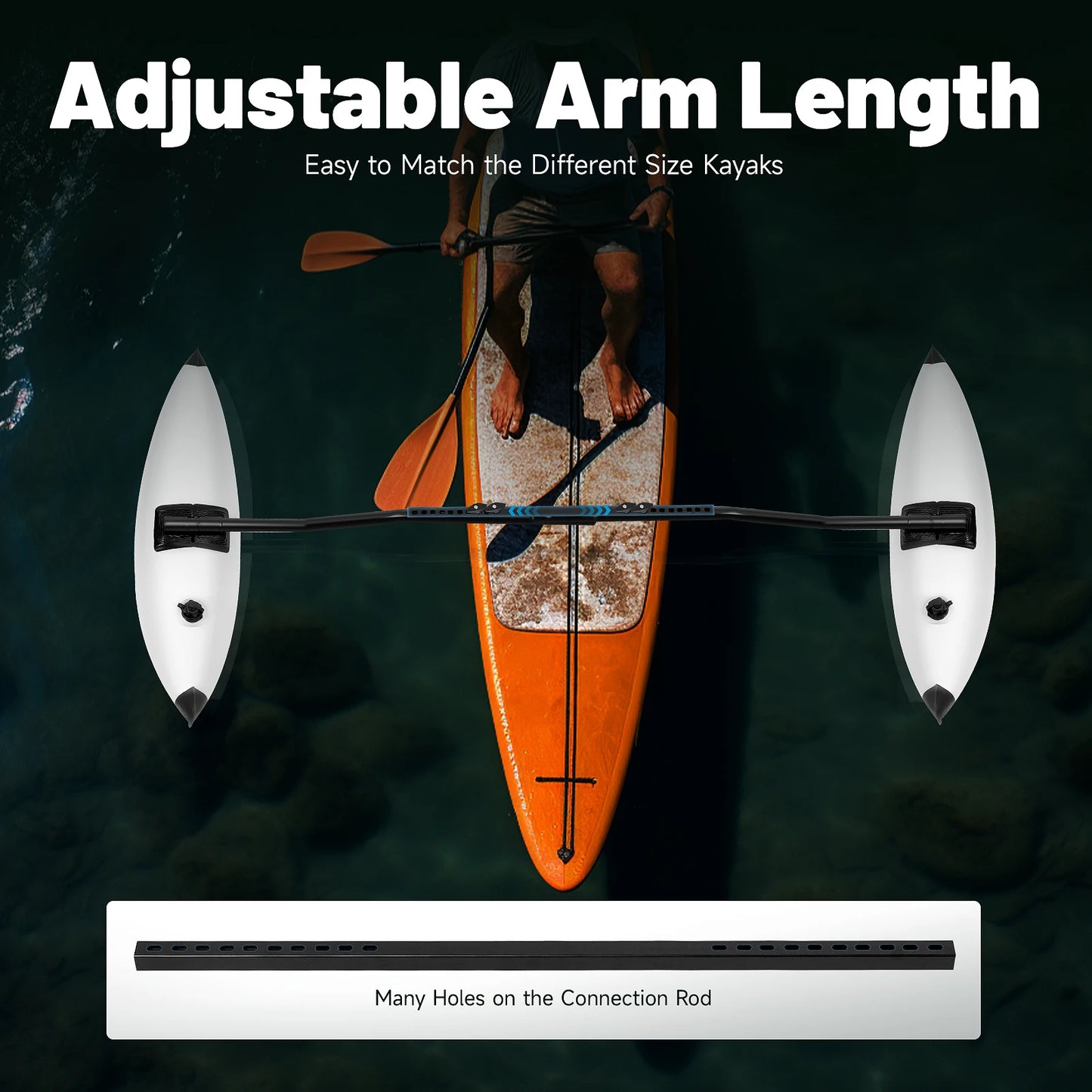 Inflatable Kayak Outriggers Stabilizer Pontoon for Fishing Boat Canoe for Balance Safety Water Sports