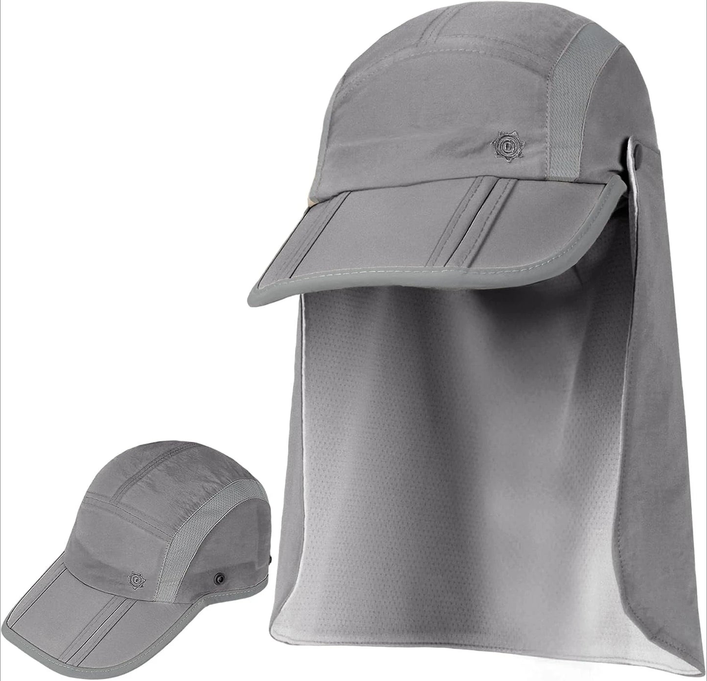 Quick Dry Breathable Sun Hat With Detachable Neck Flap Foldable UPF50+ UV Protection Wide Brim Fishing Baseball Cap For Travel Camping Cycling