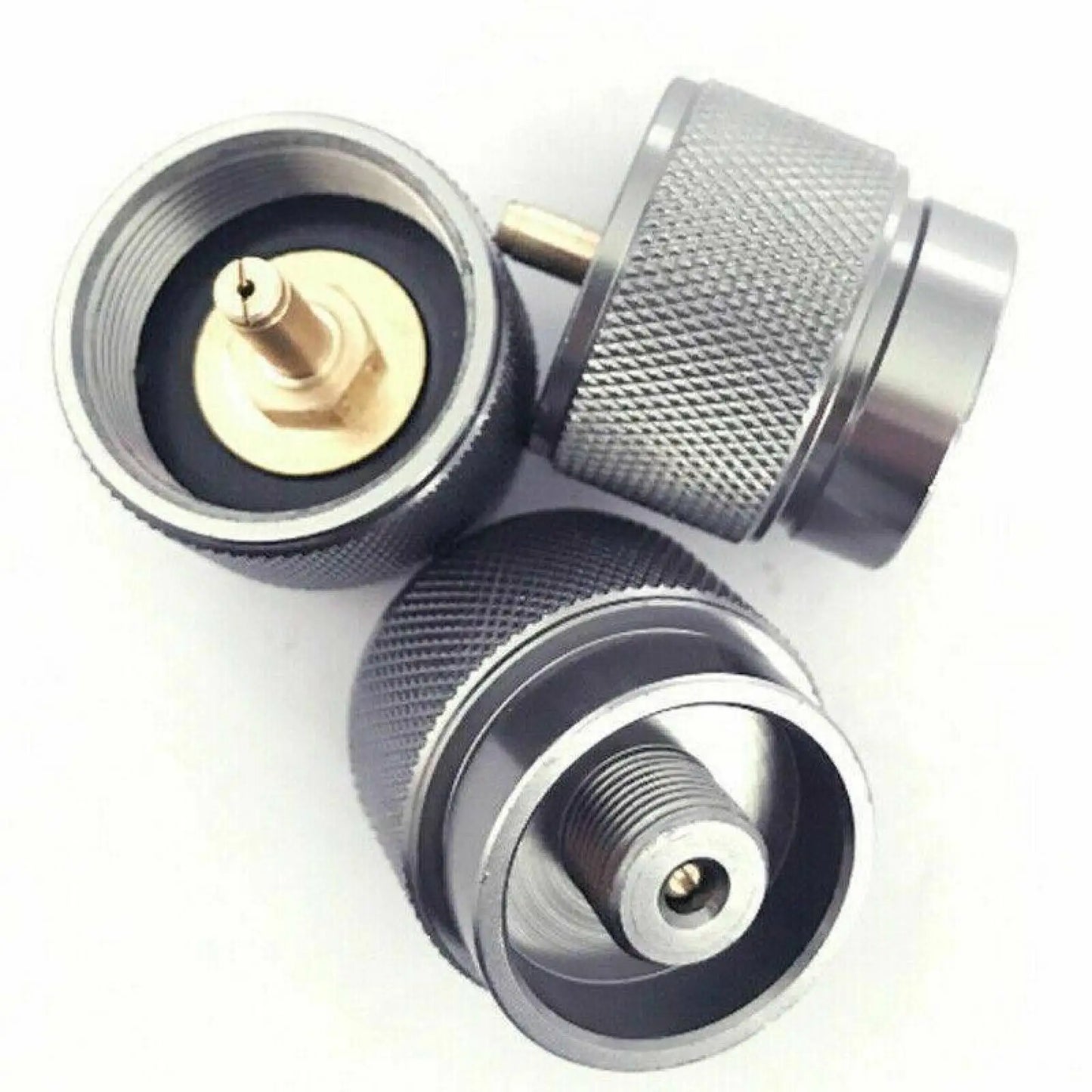 Portable Propane Adapter 1 LB to Flat Gas Tank Outdoor Grill Stove Fuel Converter, Aluminum Alloy Copper Construction Easy Carry