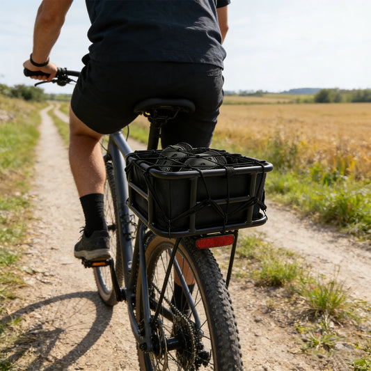 Sturdy Welded Bicycle Rear Rack Basket, Anti-Rust Wear Resistant Storage Basket With Cable Ties For Outdoor Riding