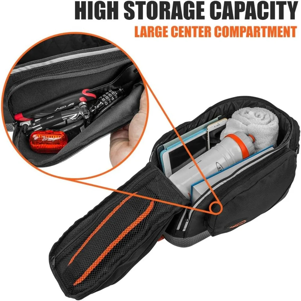 17L Clip-On Bike Rack Bag with Shoulder Strap, Hard Base & Reflective Trim, Daily Commute Bicycle Bag