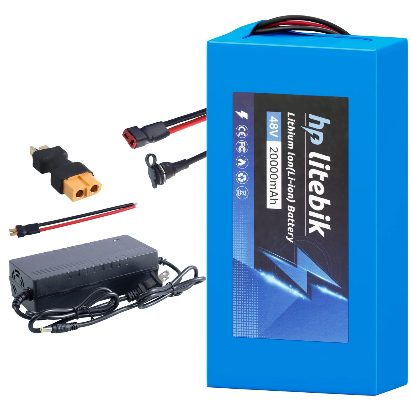 48v Battery, 8Ah/ 10Ah/ 14Ah/ 20Ah/30AH Ebike Battery for 200-2000W Electric Bike Bicycle, Scooter and Other Motor