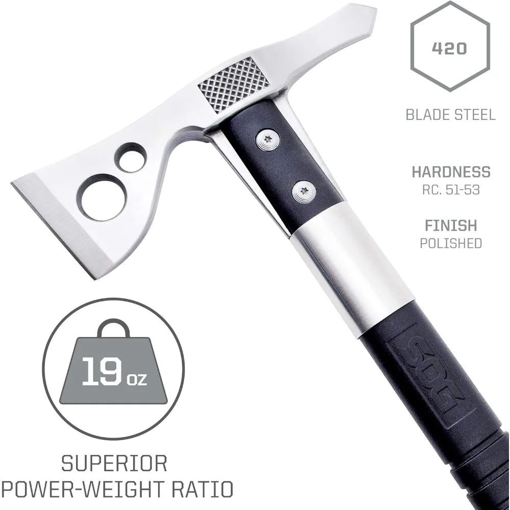 FastHawk Polished Tomahawk Tactical Axe With Sheath For Throwing