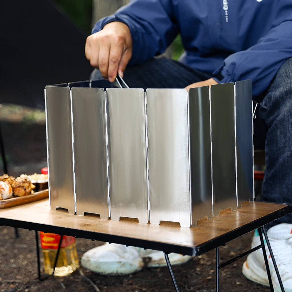 JOCESTYLE Aluminum Foldable Wind Shield For Gas Stove