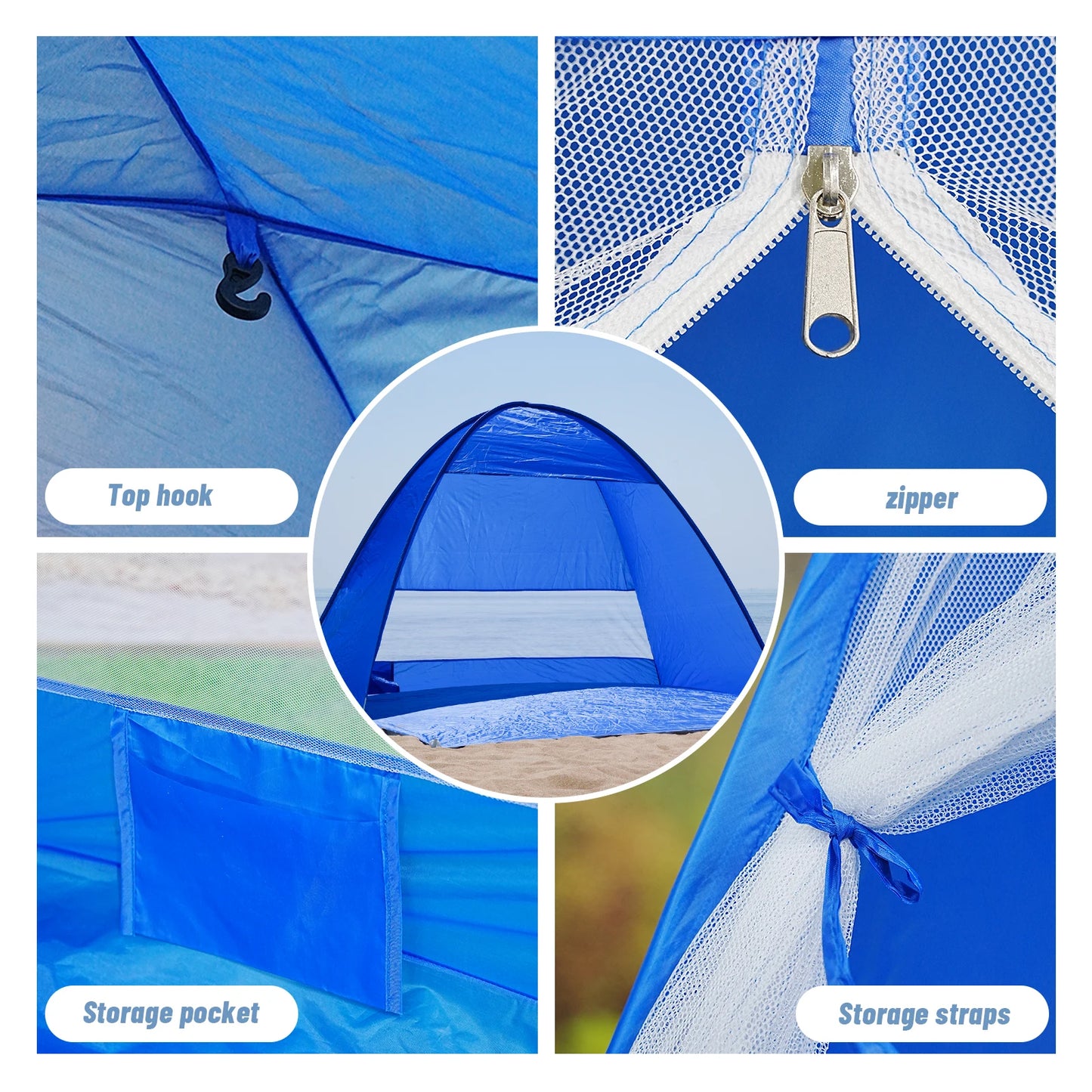 Pakicetus Pop Up Beach Tent Compact Folding for Camping