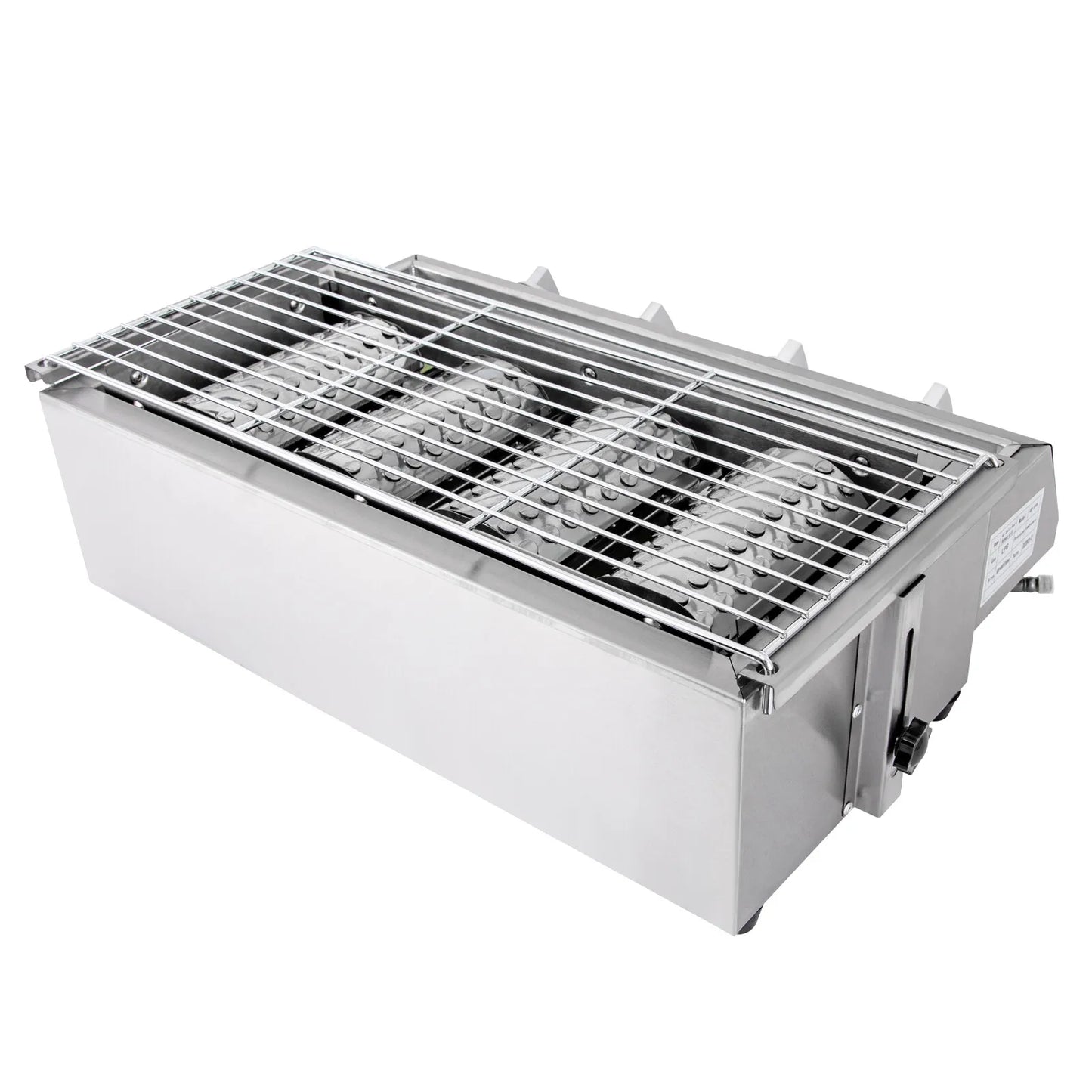 Gas BBQ Grill Stainless Steel Outdoor Camp Picnic Barbecue Shish Kabob 4 Burner
