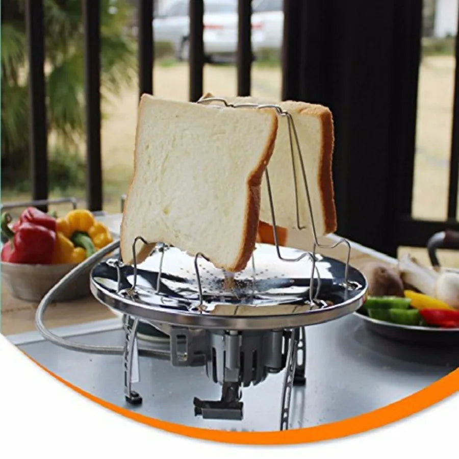 Camping Toaster - Stainless Steel Camp Toaster and Bread Clip, for Campers, Hikers, Outdoor Enthusiasts, and Families, Ideal fo