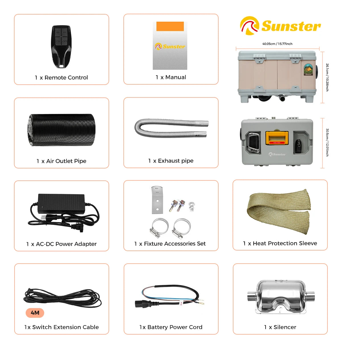 8KW 12V/110-240V Toolbox TB10 Diesel Air Heater LCD & Bluetooth With Altitude Mode Parking Heater For Cars RV Camper Tent