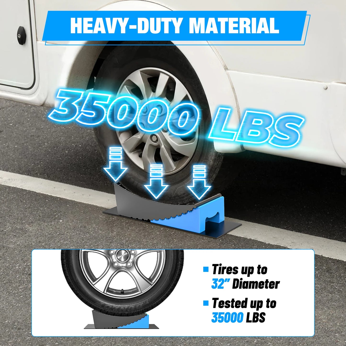 Nilight RV Leveler - 2 Pack Camper Leveling Blocks Ramp Support Dual Axles, Up to 35,000lbs, Fast RV Accessories Leveling System for Travel Trailer, Motorhome