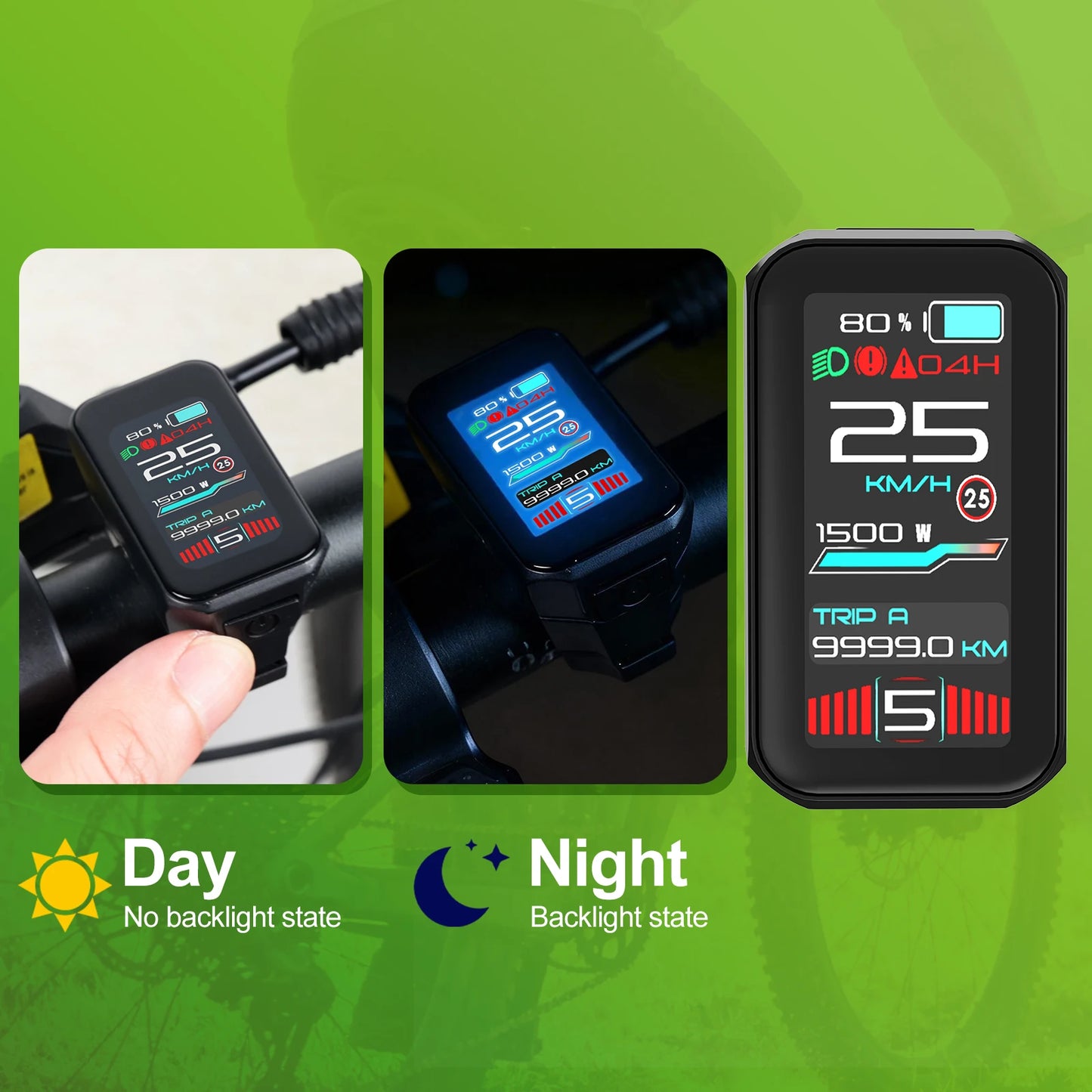 VD18MT Electric Bike Display Color Touch Screen CAN / UART Bluetooth eBike Computer 9 PAS For BAFANG Tongsheng Motor Protocol