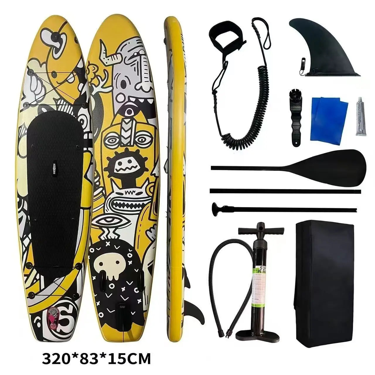 Thickened Double-layer Stand-up Paddle Board Inflatable Surfing Board Stable Outdoor Water Sports Family Camping Travel Gear