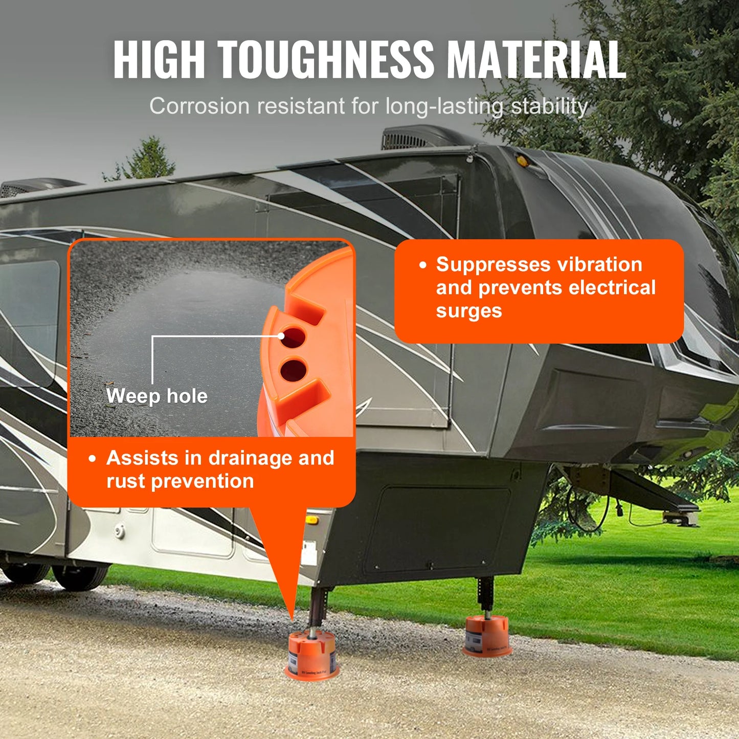 VEVOR Trailer Jack Block 2000lbs Capacity per RV Leveling Block High-quality Polypropylene RV Camper Stabilizer Blocks 2Pack