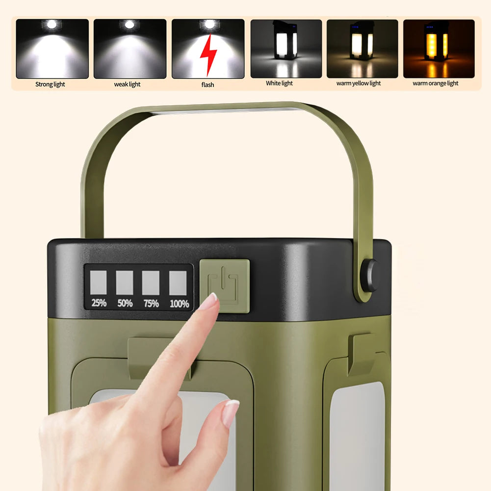 APWIKOGER Rechargeable Solar Camping Lantern Power Bank
