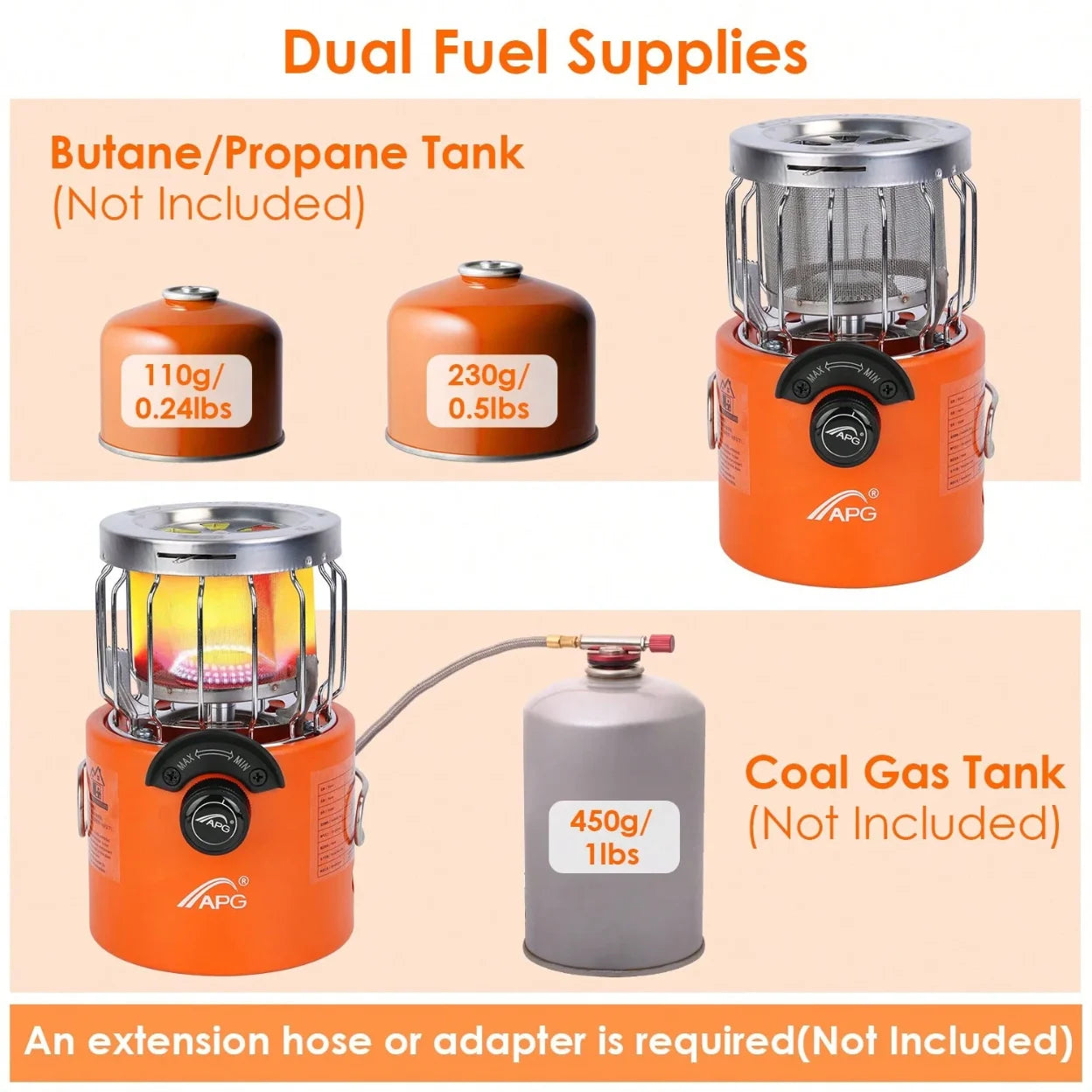 2 in 1 Portable Propane Heater Stove Pro – Outdoor Camping Gas Stove for Ice Fishing, Backpacking, Hiking, Hunting, Survival & Emergency
