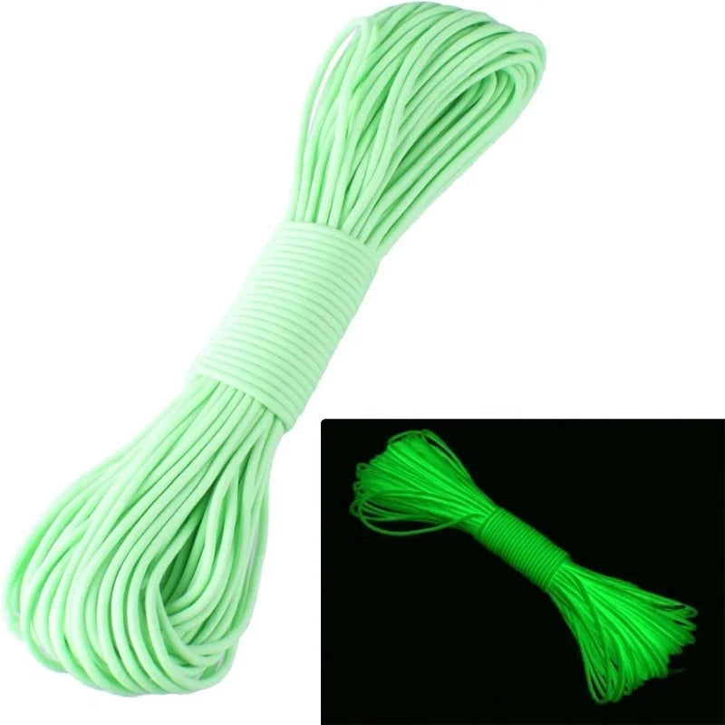 Luminous Rope 9 Strands 4mm Paracord Nylon 550 Tent Cord Outdoor Parachute Lanyard Camping Survival EDC Glow In The Dark