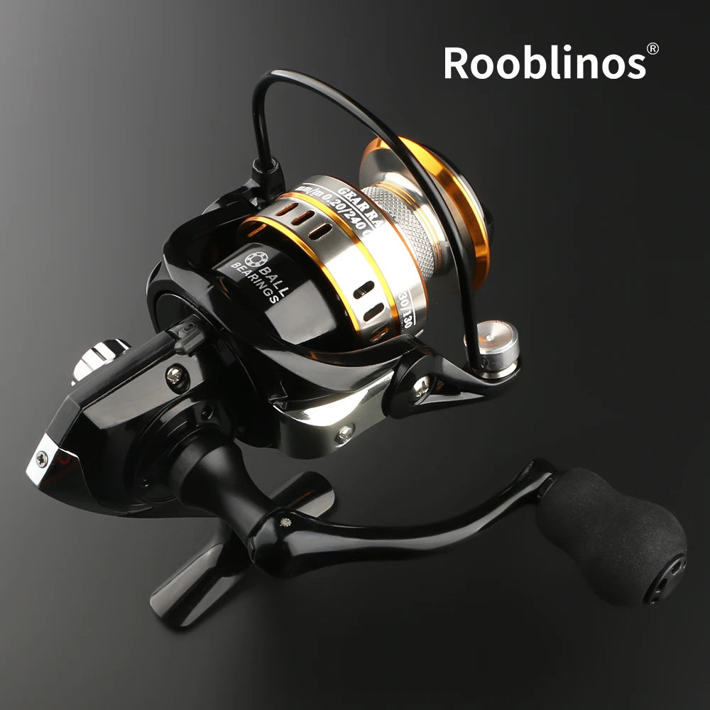 ROOBLINOS RY Spinning Reel, 5.2:1 Gear Ratio, CNC Machined Aluminum Spool, Smooth Powerful Fishing Reel for Fresh & Saltwater