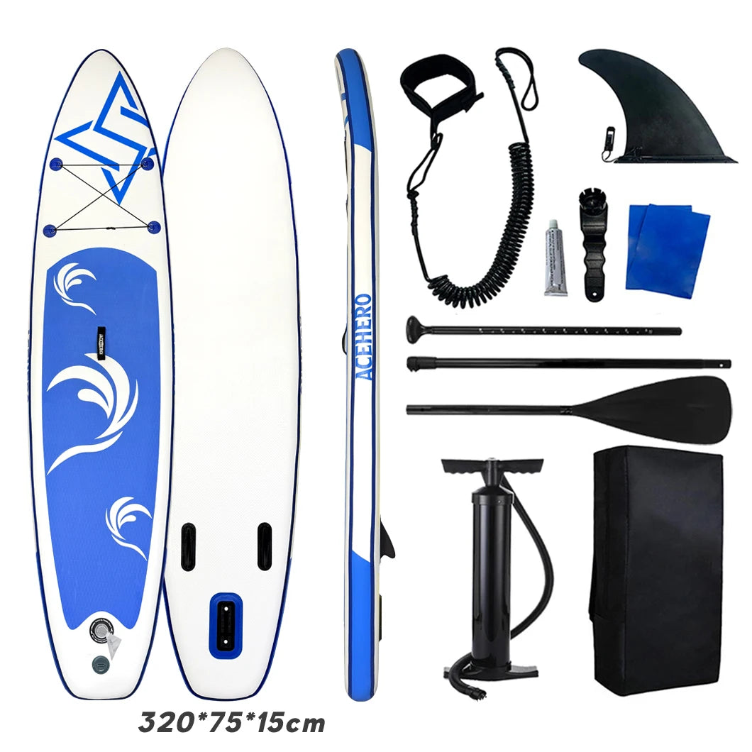 Thickened Double-layer Stand-up Paddle Board Inflatable Surfing Board Stable Outdoor Water Sports Family Camping Travel Gear