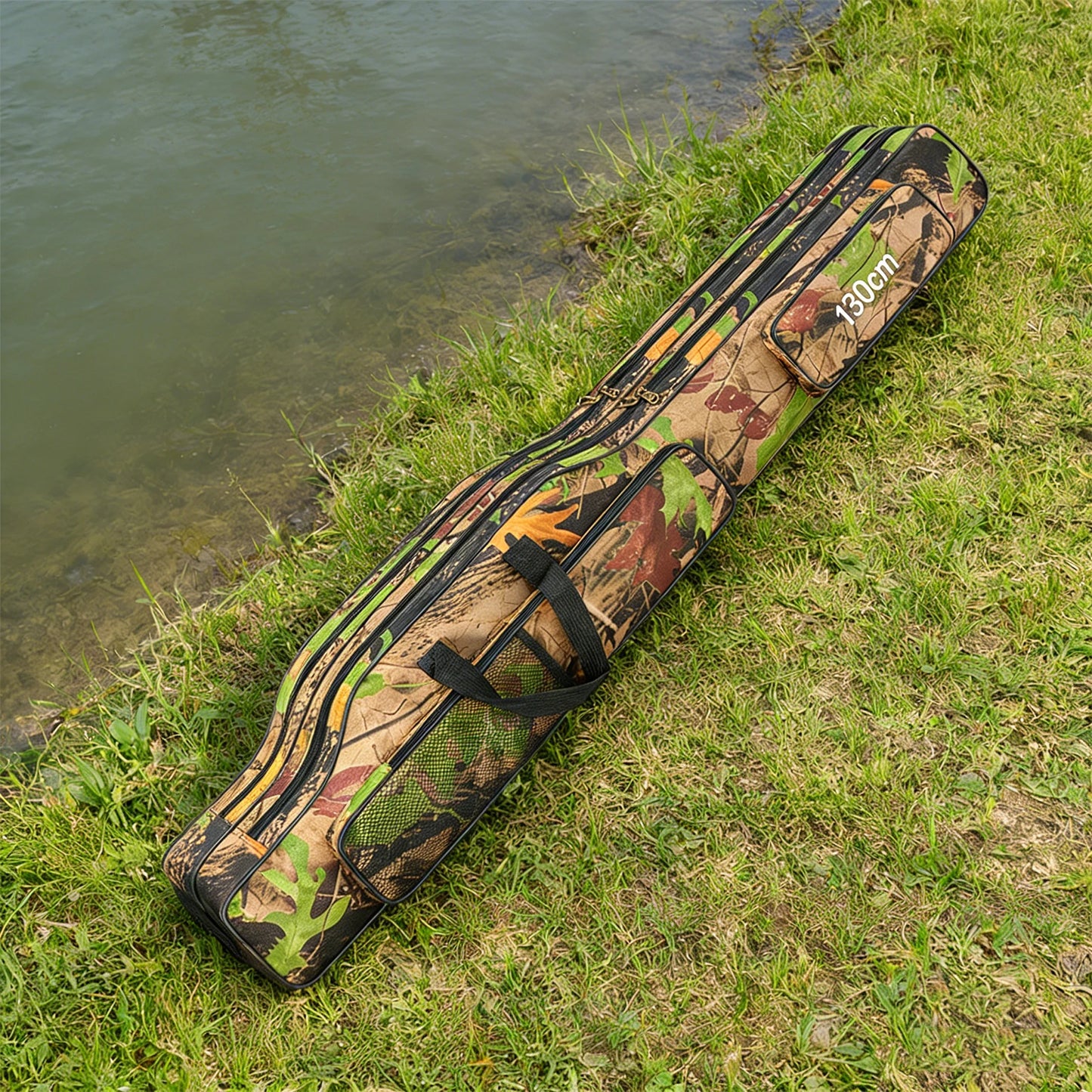 Fish Tackle Rod Holdall Bag Waterproof Oxford Fishing Pole Storage Bag Large Capacity 130cm for Men Family Travel Gifts