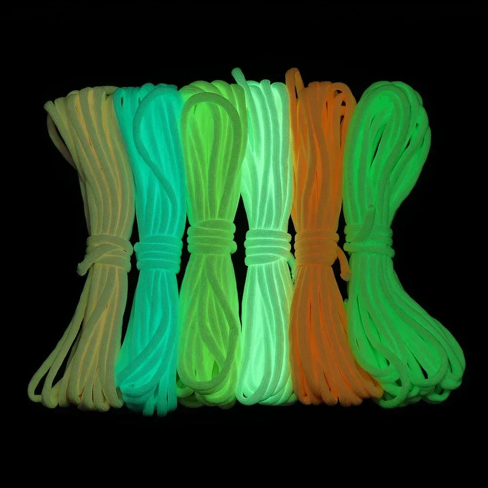 Luminous Rope 9 Strands 4mm Paracord Nylon 550 Tent Cord Outdoor Parachute Lanyard Camping Survival EDC Glow In The Dark
