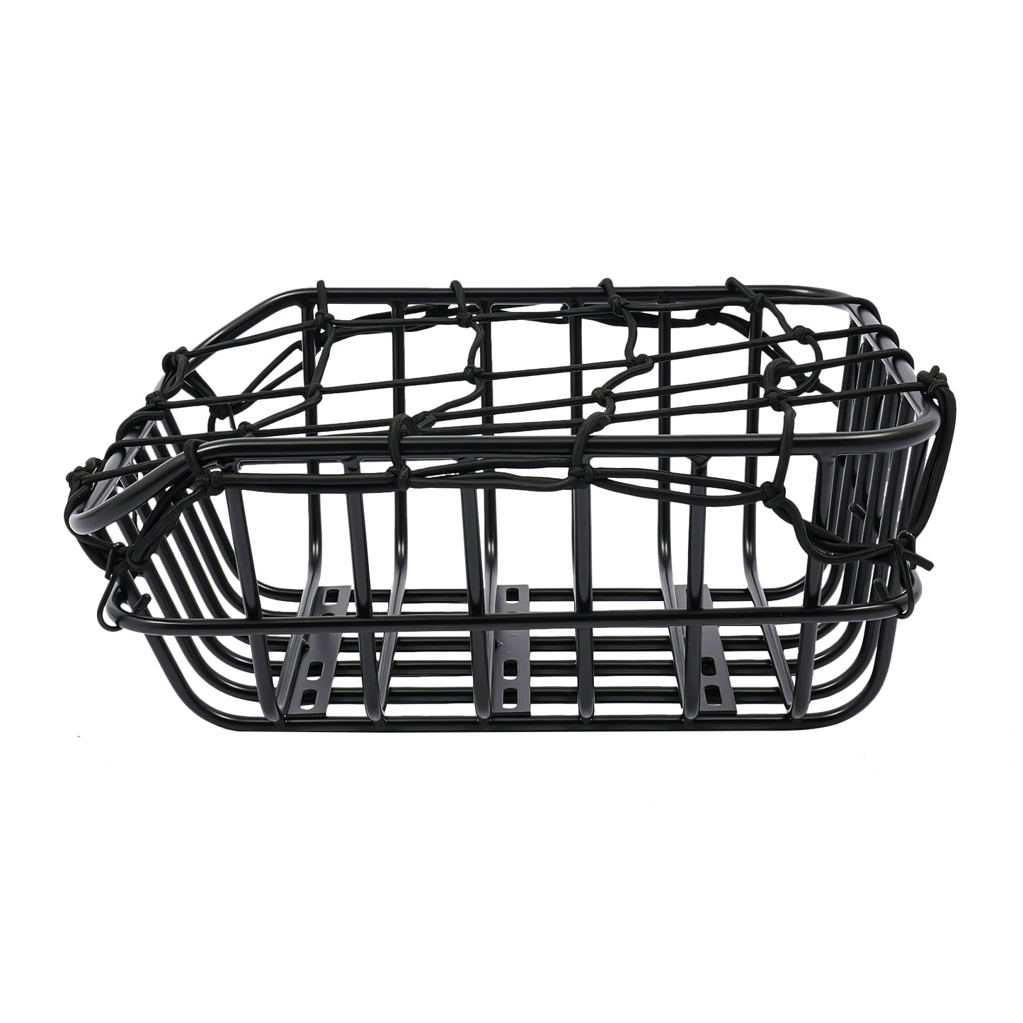 Bicycle Basket, Bike Rear Basket with Luggage Net & Rain Cover, Heavy Duty Iron Mesh 55lbs Load for Commuting Shopping
