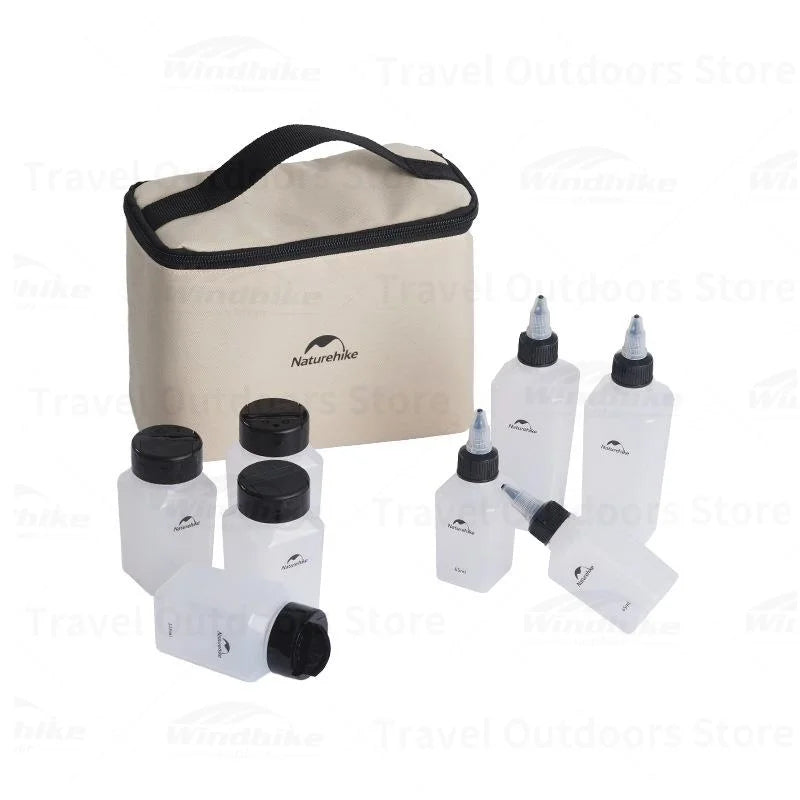 Naturehike Outdoor BBQ Picnic 8 Pieces Set Seasoning Spice Storage Jars Set With Storage Bag Delivery Bags Camping Accessories