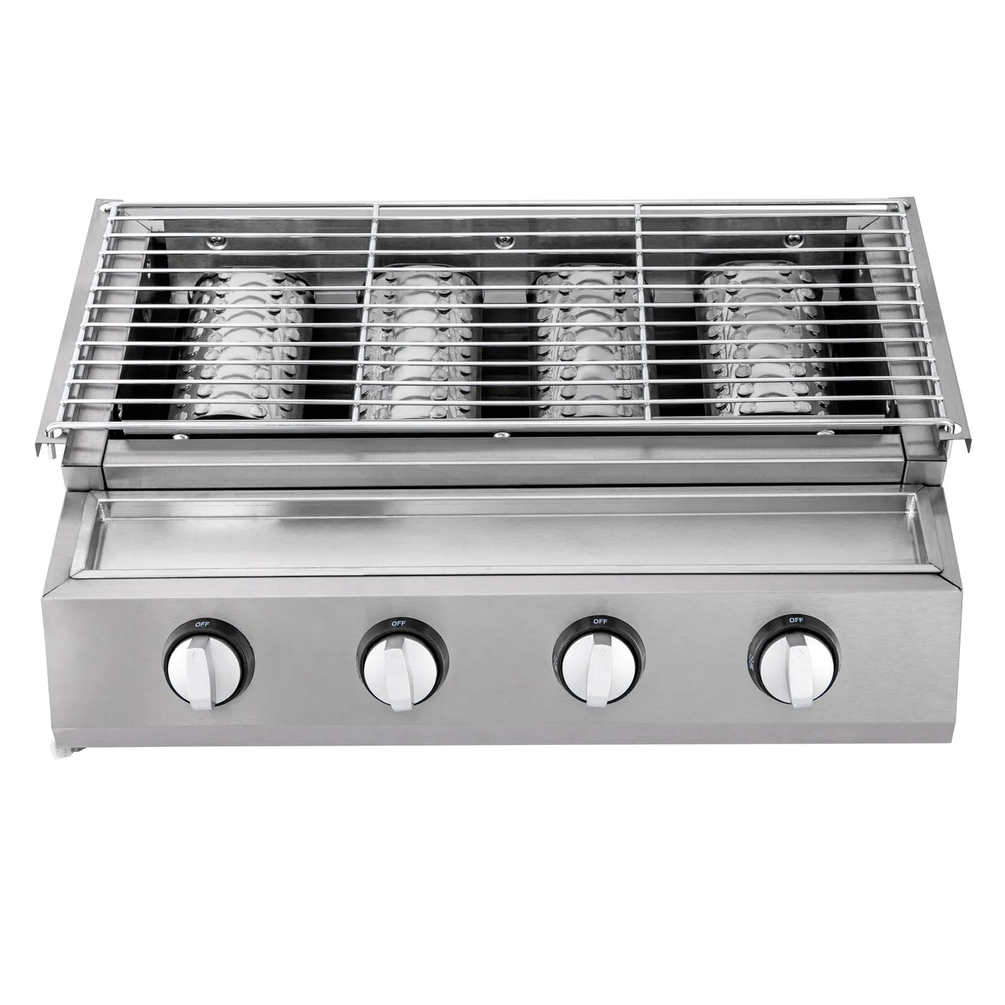 Gas BBQ Grill Stainless Steel Outdoor Camp Picnic Barbecue Shish Kabob 4 Burner