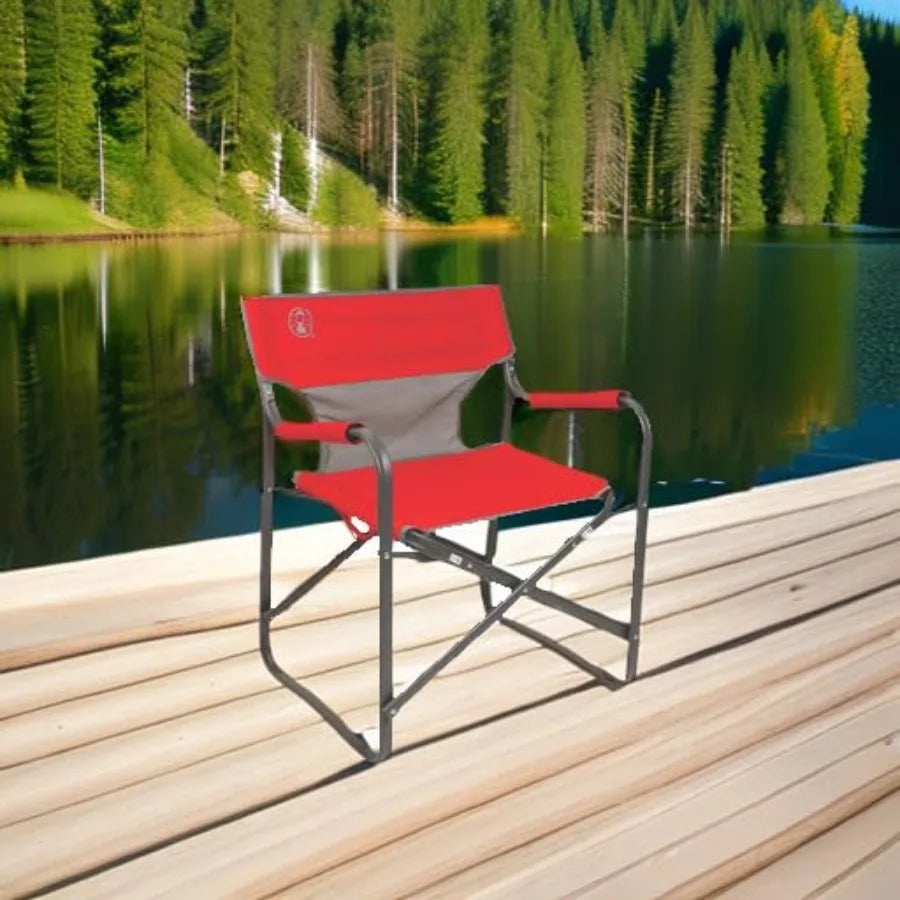 Outpost Breeze Folding Camping Chair with Cooling Mesh Back, Portable Outdoor Chair Supports up to 300lbs
